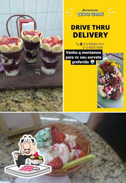 Sorveteria Zero Grau serve uma escolha de sobremesas