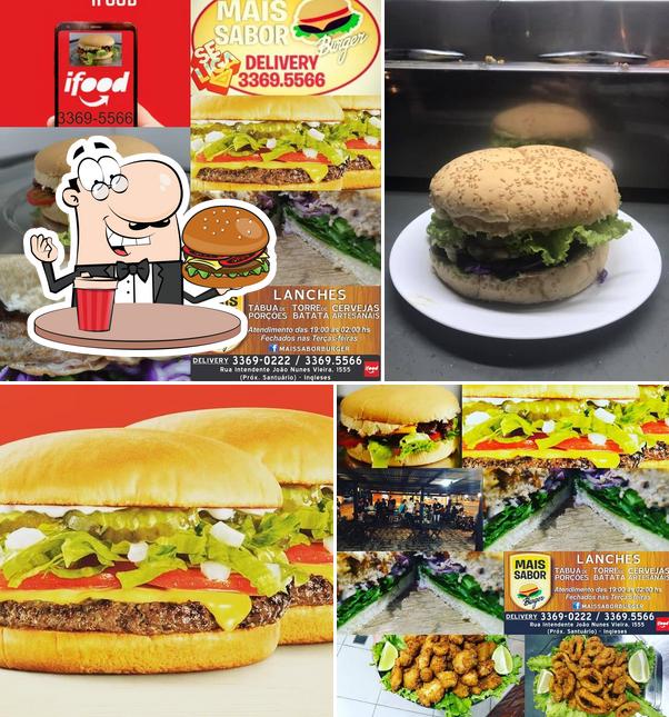 Peça um hambúrguer no Mais Sabor Burger