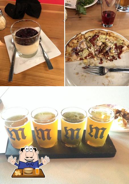 Among different things one can find food and beer at Mazama Brewing