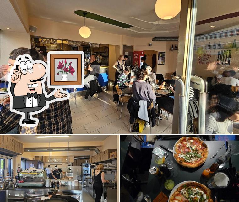 Tra le varie cose da Pizzeria da Nino si possono trovare la interni e cibo