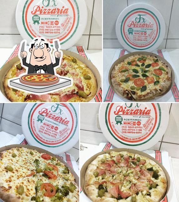 Escolha pizza no FX Pizzaria