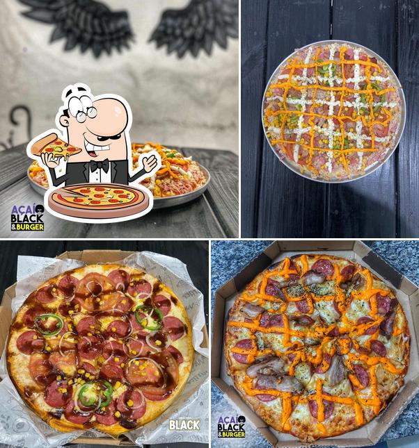 Experimente pizza no Black Pizzaria