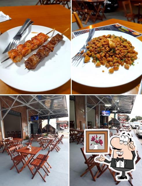 A ilustração a EspetGrill Jantinha’s interior e comida