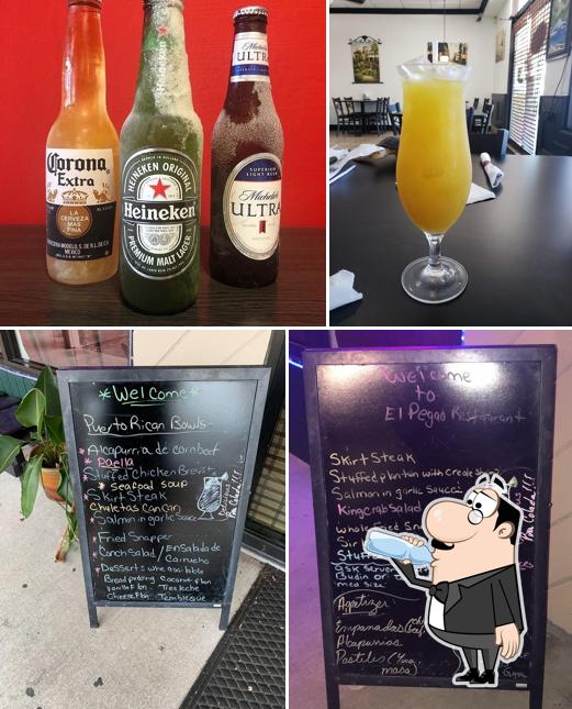El Pegao Restaurant is distinguished by drink and blackboard