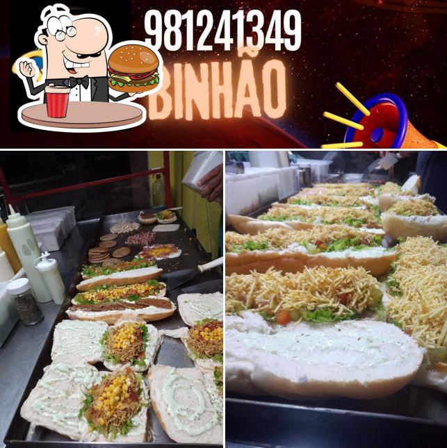 Get a burger at Binhão Lanches e Happy Hour