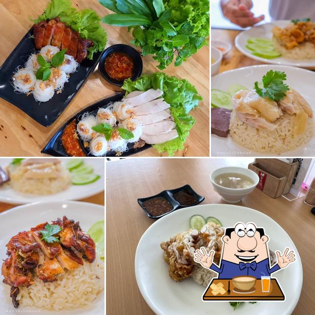 Platos en Hao Chue Chicken Rice