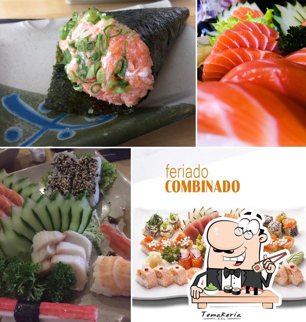 Prove diversas opções de sushi