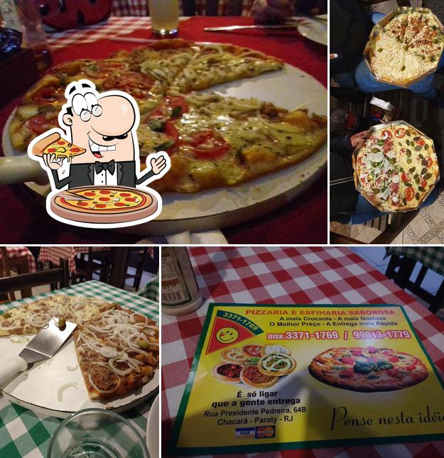 Escolha pizza no Restaurante e Pizzaria Saborosa