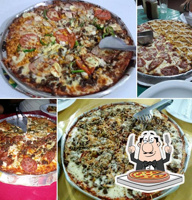 Escolha pizza no Churrascaria e Pizzaria Lago Verde