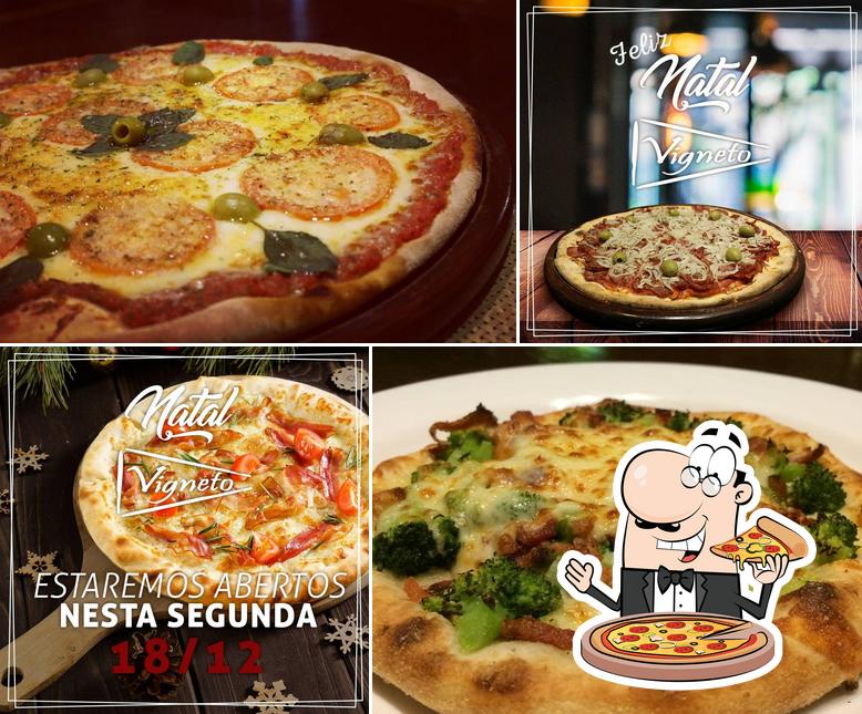 Consiga diferentes tipos de pizza