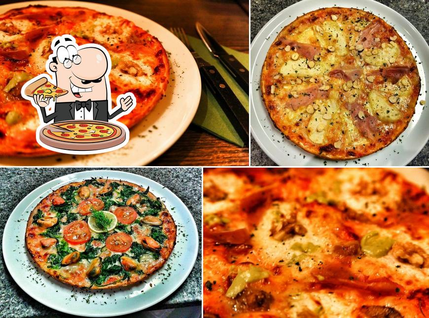Probiert verschiedene Arten von Pizza