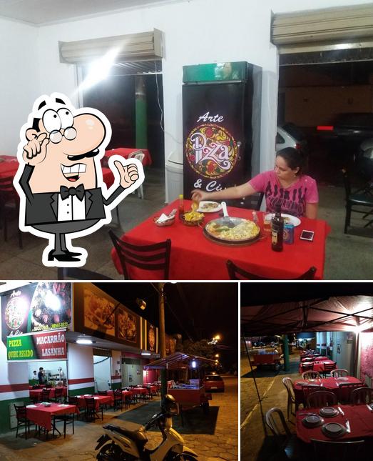 O interior do Arte & Cia Pizza