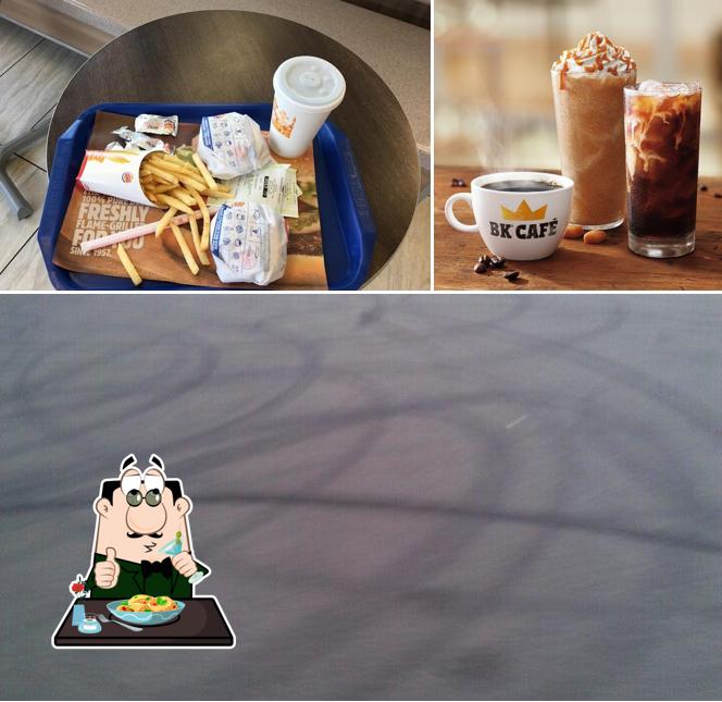 This is the picture showing food and exterior at Burger King