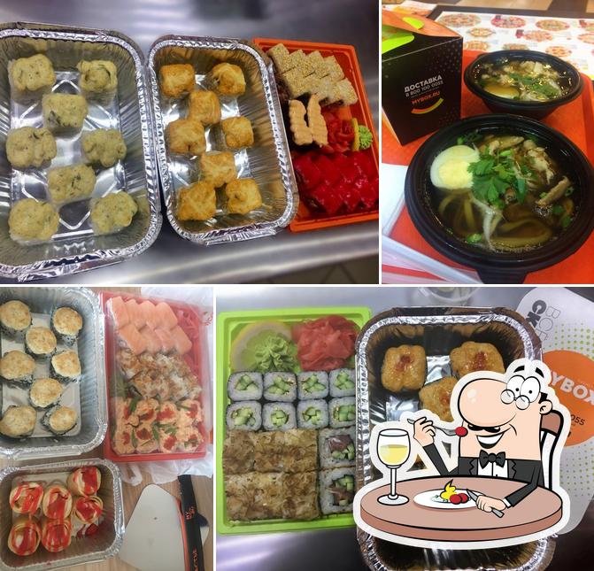 Блюда в "MYBOX - суши-маркетах, wok-кафе, доставка"