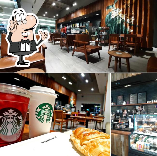 The interior of Starbucks