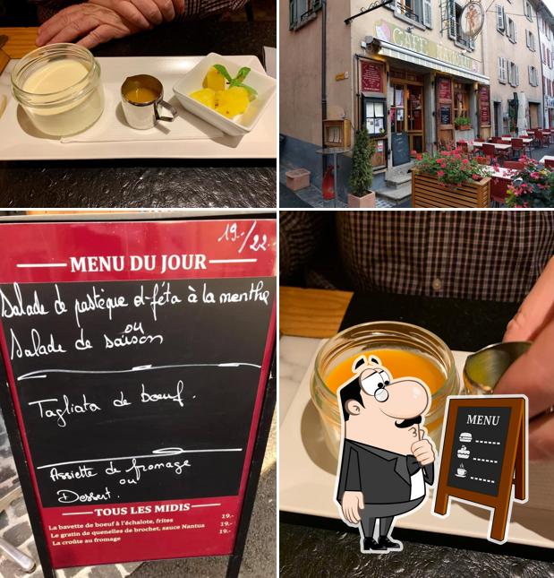 Café National offre un tableau affichant le menu