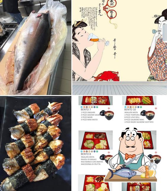 Fast sushi ristorante offre un menu per gli amanti del pesce