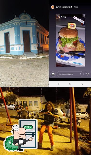 Entre diferentes coisas, exterior e cidadãos podem ser encontrados no Curti Burguer