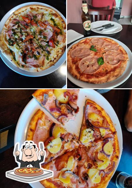 Get pizza at Tony's Pizzeria