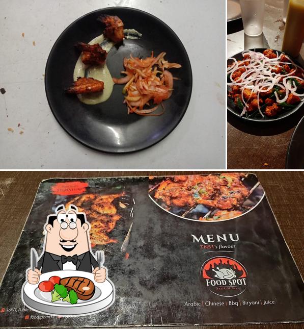 Get meat dishes at Food Spot