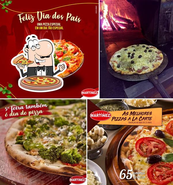 Escolha pizza no Pizzaria Martinez
