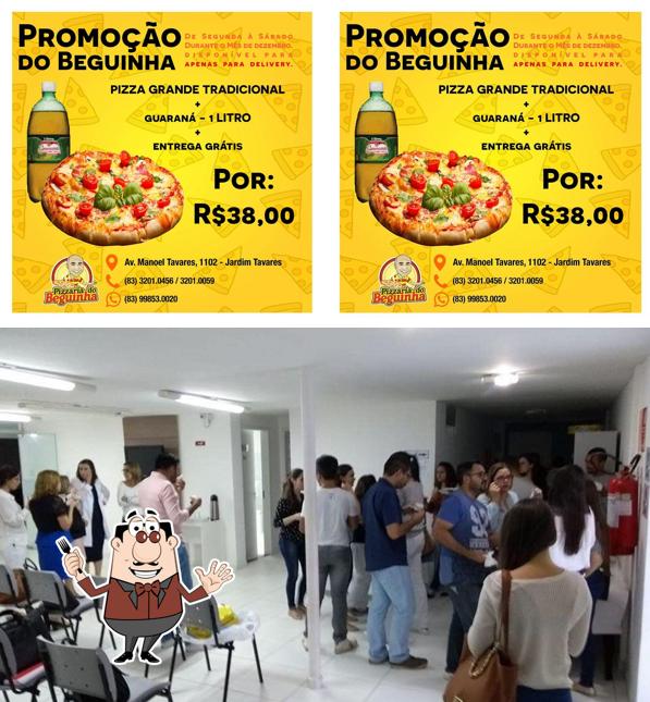 Entre diferentes coisas, comida e interior podem ser encontrados a Pizzaria do Beguinha