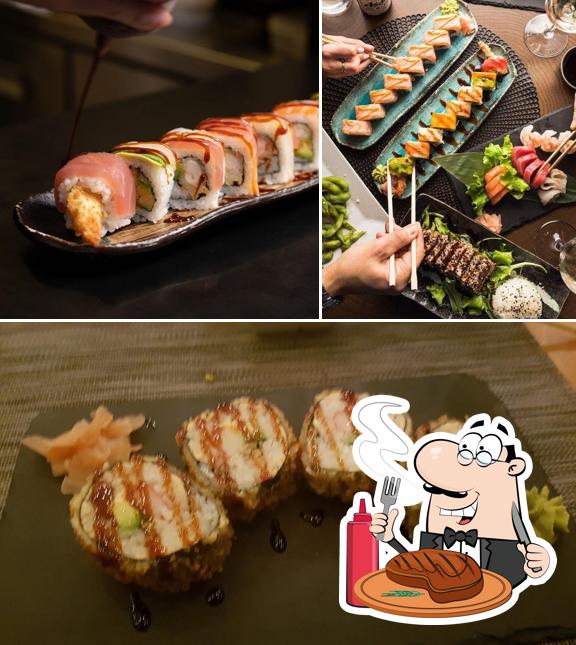Prenditi i un pasto a base di carne a I-Sushi
