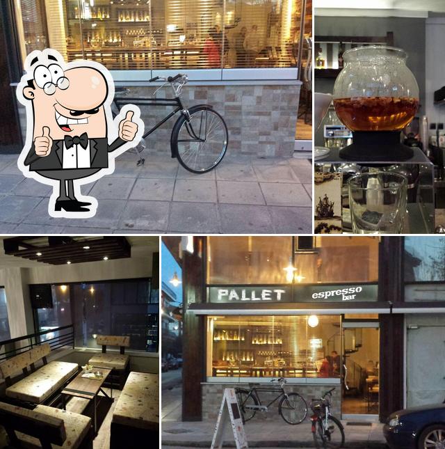 Look at the photo of pallet espresso bar