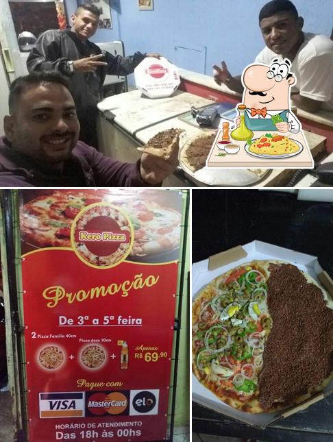 Entre diferentes coisas, comida e interior podem ser encontrados a Kero Pizza