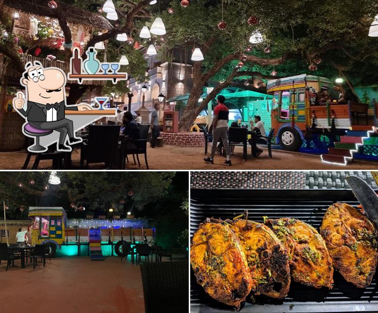 Take a look at the image displaying interior and food at Mad Smokehouse