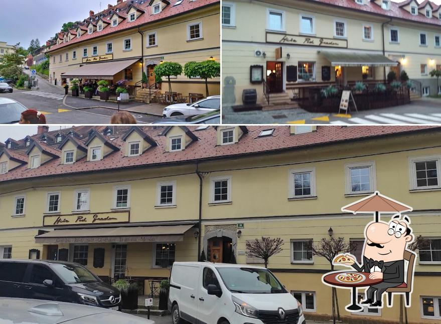 Curiosa tra l'area esterna di Hiša Pod Gradom