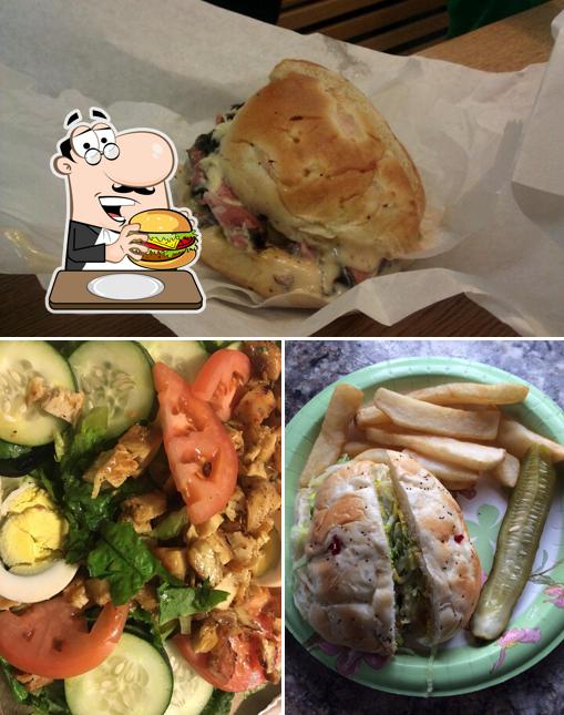 Try out a burger at Lou's Deli