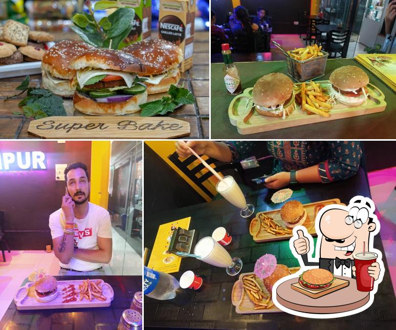 Order a burger at Buzz Pizza & Burger