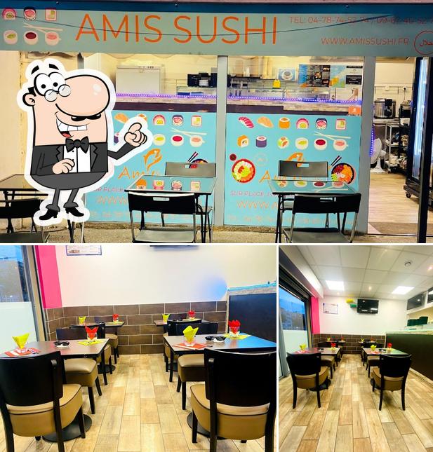 The interior of Amis Sushi