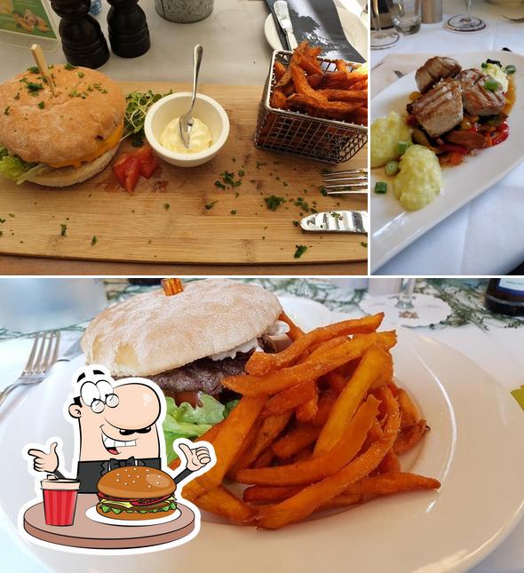 Get a burger at Fürst Bismarck Mühle Restaurant · Hotel · Veranstaltungen