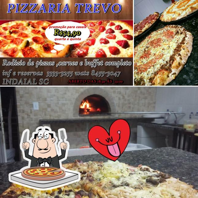 Escolha pizza no Churrascaria e Pizzaria Trevo