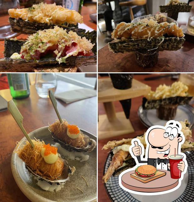 Order a burger at Taku Japanese