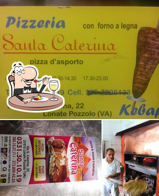 Tra le diverse cose da Pizzeria Santa Caterina si possono trovare la cibo e interni