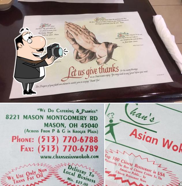 Chan's Asian Wok in Mason Restaurant menu and reviews