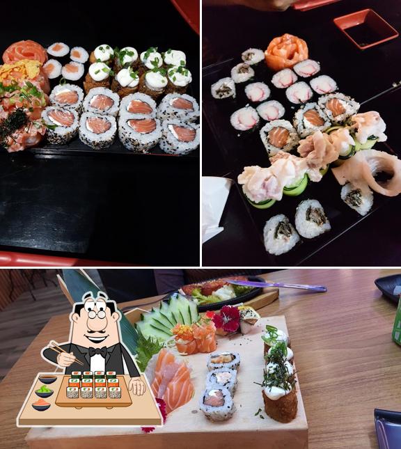 Rolos de sushi são oferecidos por Sushi Food Restaurante e Delivery