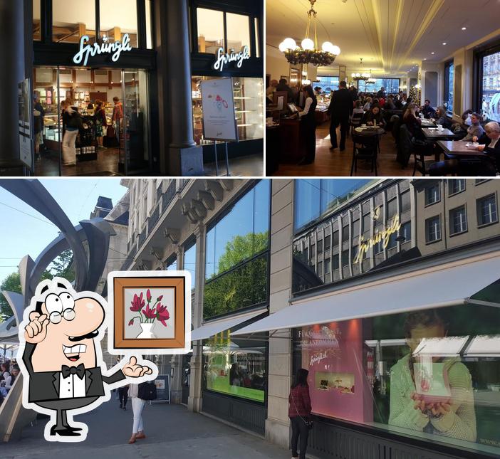 Questa è la foto che presenta la interni e esterno di Confiserie Sprüngli Café-Bar