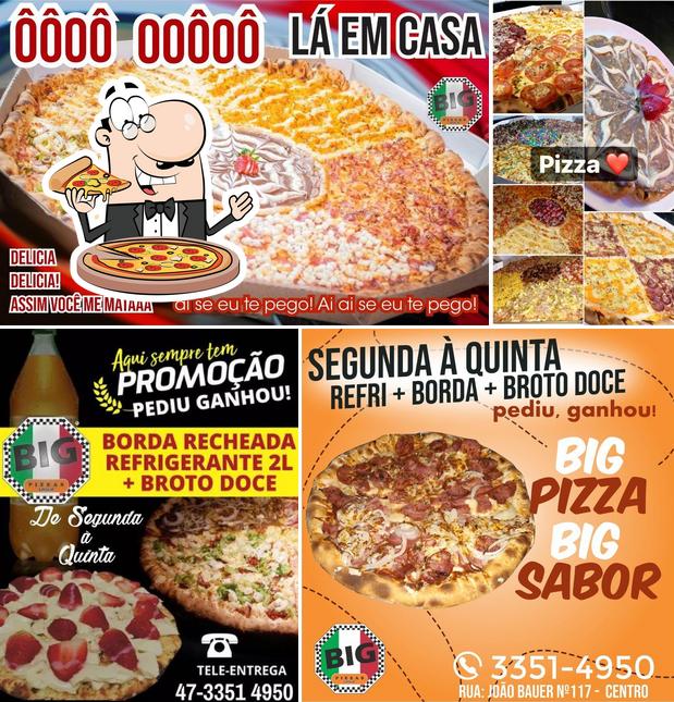 Escolha pizza no Big Pizzas Litoral Brusque