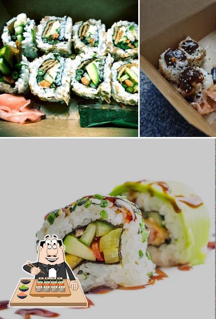 Sushi rolls are served at Arigato Japanese Restaurant
