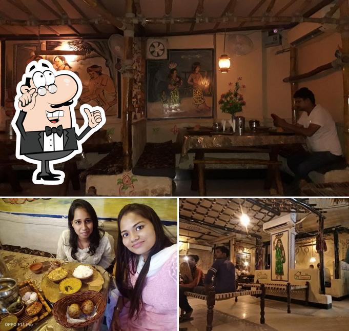 The interior of Popular Baati Chokha Restaurant