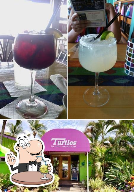 Check out the image depicting drink and exterior at Turtles Restaurant