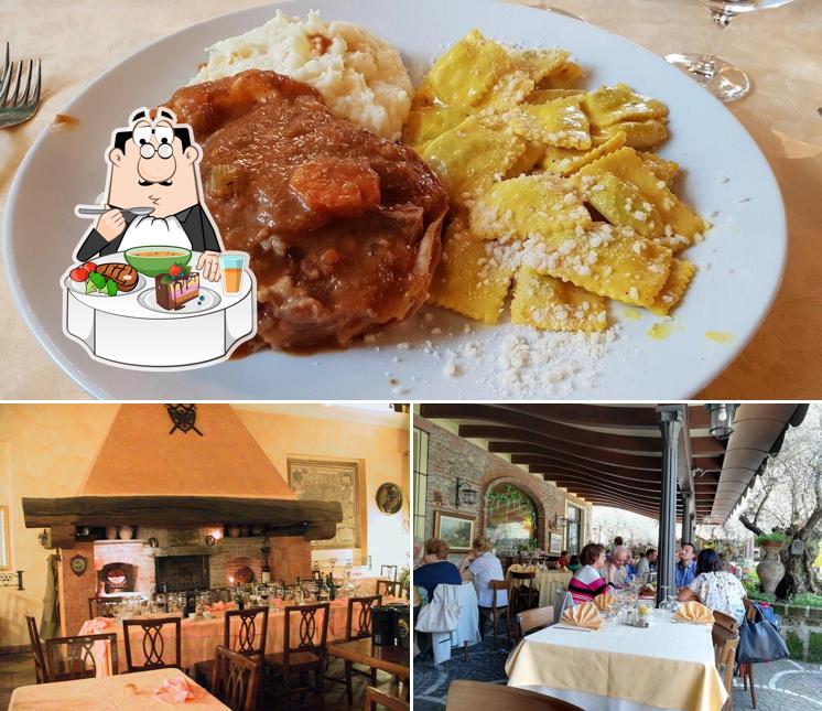Dai un’occhiata alla foto che presenta la tavolo da pranzo e cibo di Ristorante Parco Dei Principi