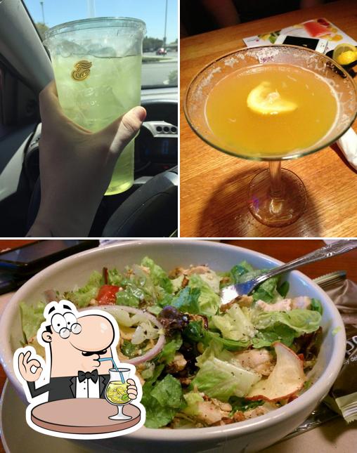 The photo of Panera Bread’s drink and food