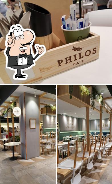 The interior of Philos Cafe