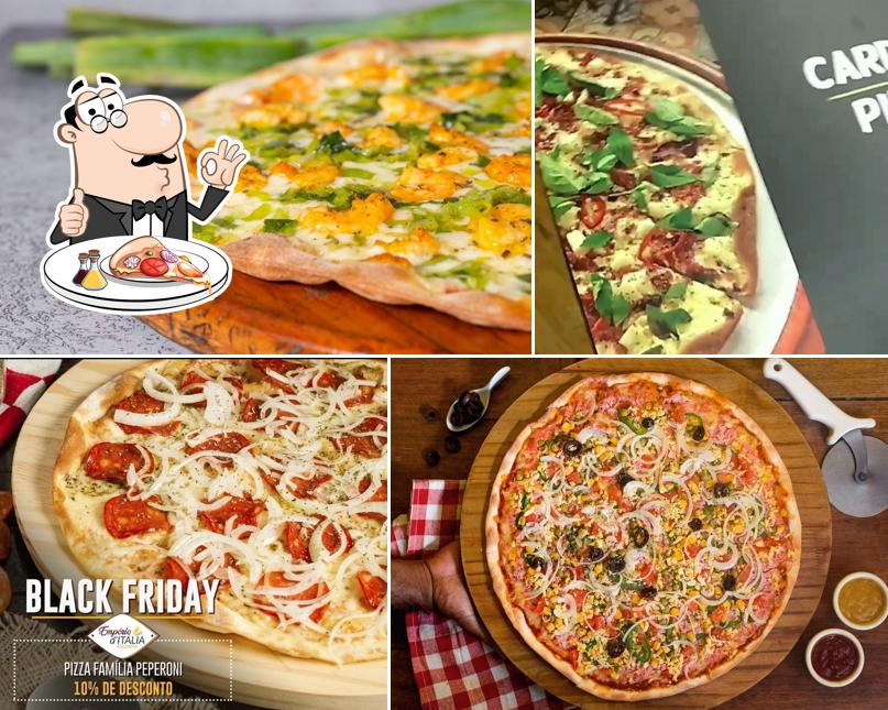 No Empório d'Itália Pizzaria - Unidade Catete, você pode provar pizza