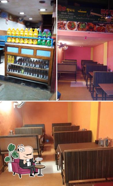 Among different things one can find interior and beverage at Hotel Subak Veg Non Veg